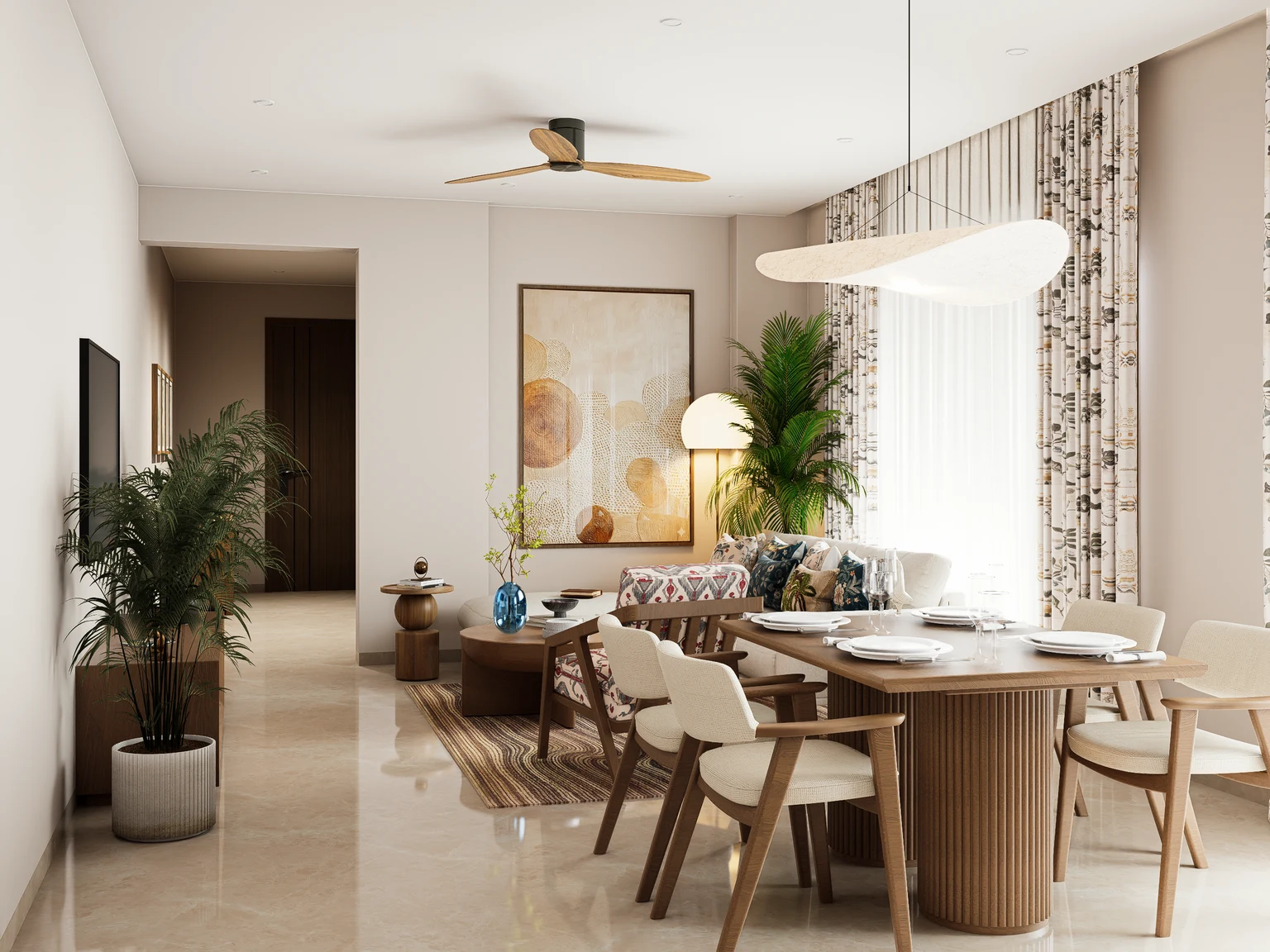 Dining and kitchen at Heliconia Vagator