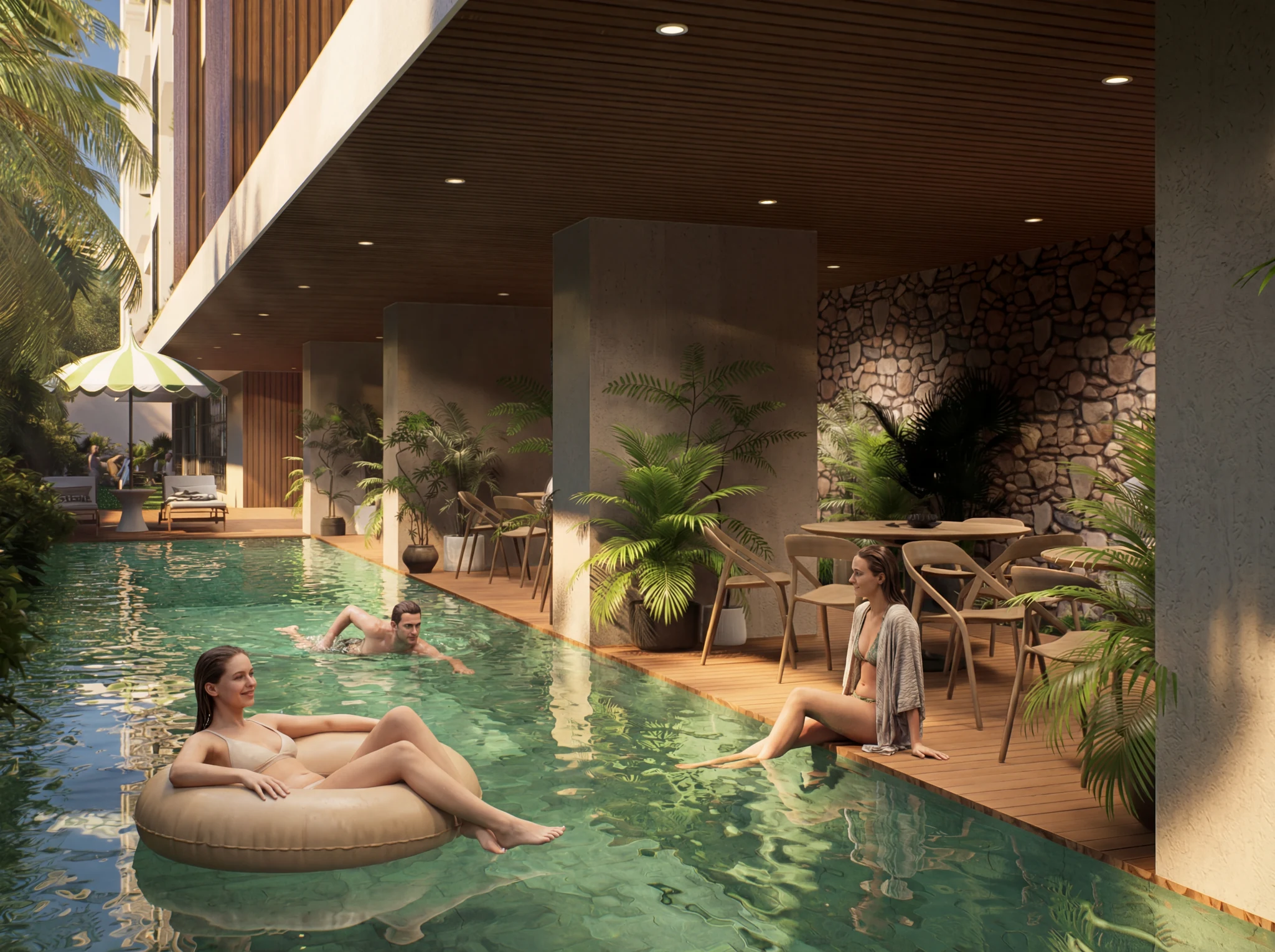 Heliconia Vagator pool courtyard
